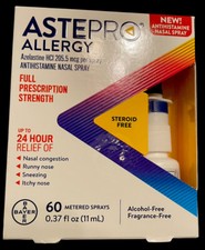 Astepro Allergy 60 Sprays Full Strength 24hr Relief Fragrance Free, Exp 12/2024