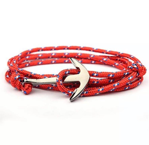 Bracciale Ancora color argento con Corda Braccialetto Uomo Donna ACCIAIO INOX - Foto 4 di 21