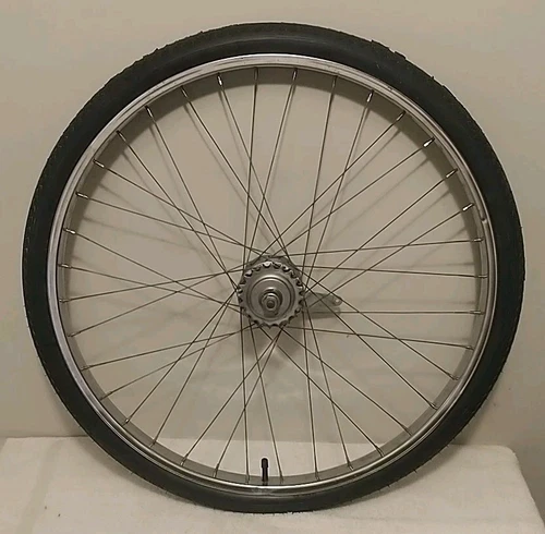 Vintage 1960s Schwinn 26” 1 3/4” S-7 Chrome Wheel Tire Bendix 2 Speed Kickback
