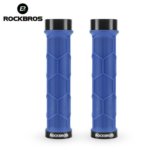 ROCKBROS Bicycle Handlebar Grips 22.2mm Rubber Non-slip Aluminium Lock-on - 第 15/17 張圖片