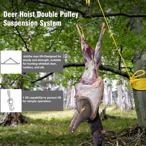 Deer Hanger for Skinning, Deer Hunting Game Hoist Hanging Gambrel Max to 600LBS - Picture 6 of 9