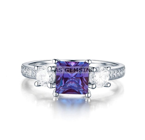 AAA+ Alexandrite Gemstone With 925 Sterling Silver Fancy Ring For Women's - Picture 2 of 7