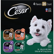 CESAR Soft Wet Dog Food Classic Loaf in Sauce Poultry Variety Pack, 24 3.5 oz.