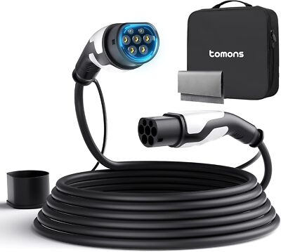 tomons Typ 2 Ladekabel 11KW 5M 16A 3-Phasig Elektroauto für EV/PHEV für Model S