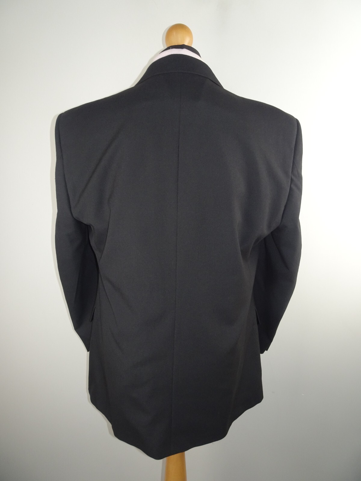 M&S Dinner Suit Tuxedo JACKET Black Satin Lapel Single Breasted SIZE