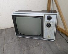 Vintage 1970s Zenith Portable 12" TV Television - Mid Century Modern Retro Blue