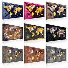 World Map Pinboard Canvas Wall Art Print Picture Photo Memoboard k-A-0139-v-b