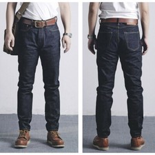 Red Tornado Taper Fit Men's Selvedge Jeans Denim Pants Casual Blue Jeans Onewash