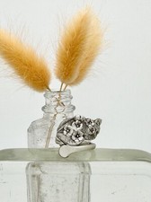 Beautiful silver plated matte finished spoon ring. Can be adjusted to size. : 