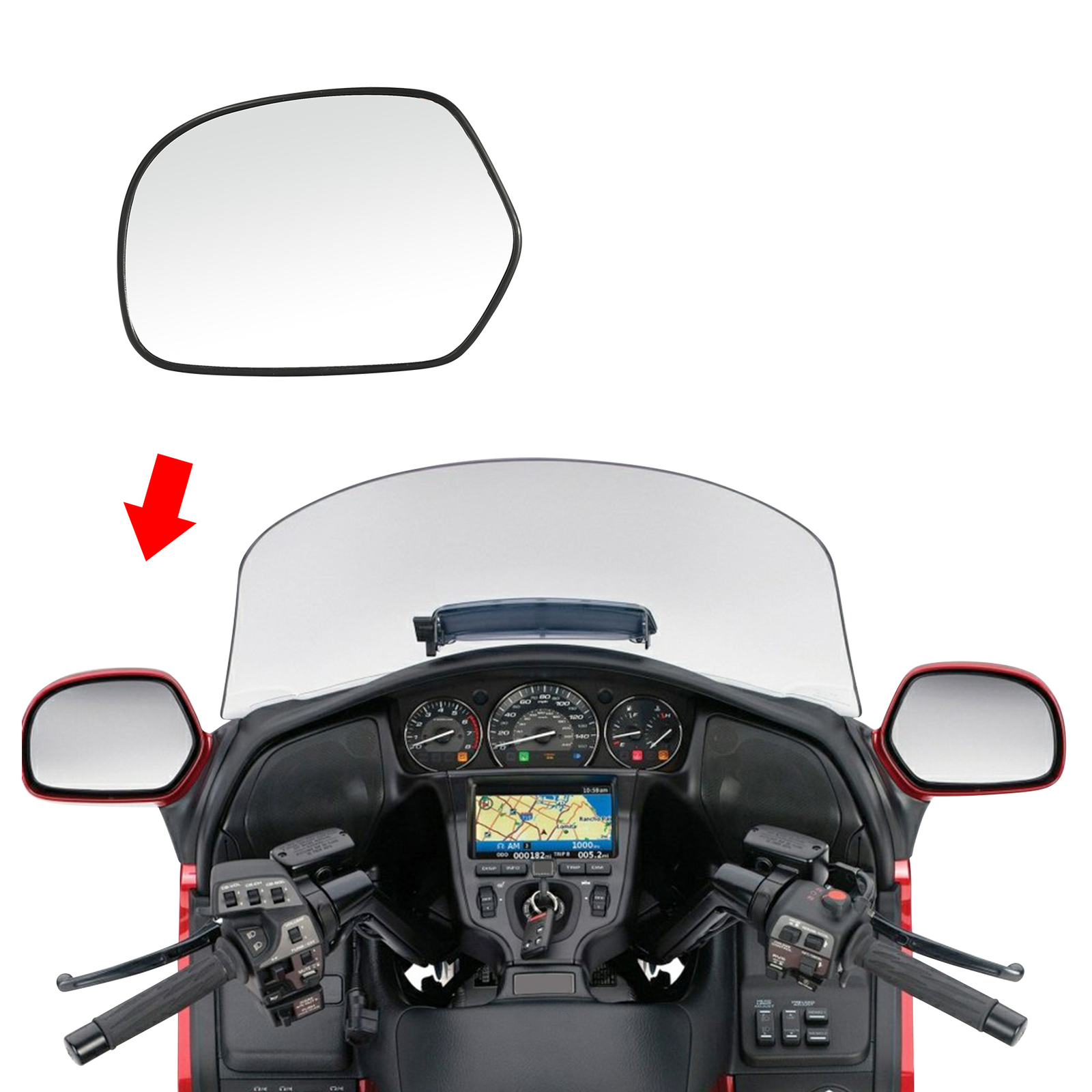 Left Side Clear Rear View Mirrors Glass Fit For Honda Goldwing GL1800 2001-2017