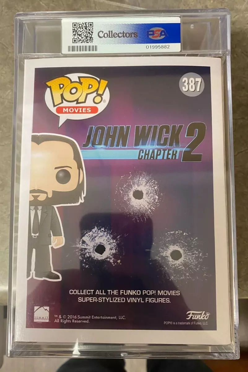 JOHN WICK CHAPTER 2 BLOODY CHASE 2020 FUNKO #387 KEANU REEVES RARE MINT PSA  9