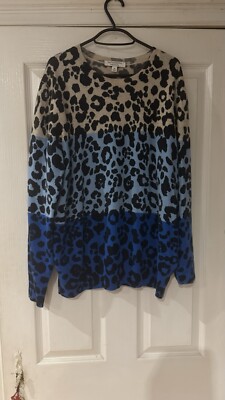 M&S Autograph 100% Cashmere Leopard Print Jumper size