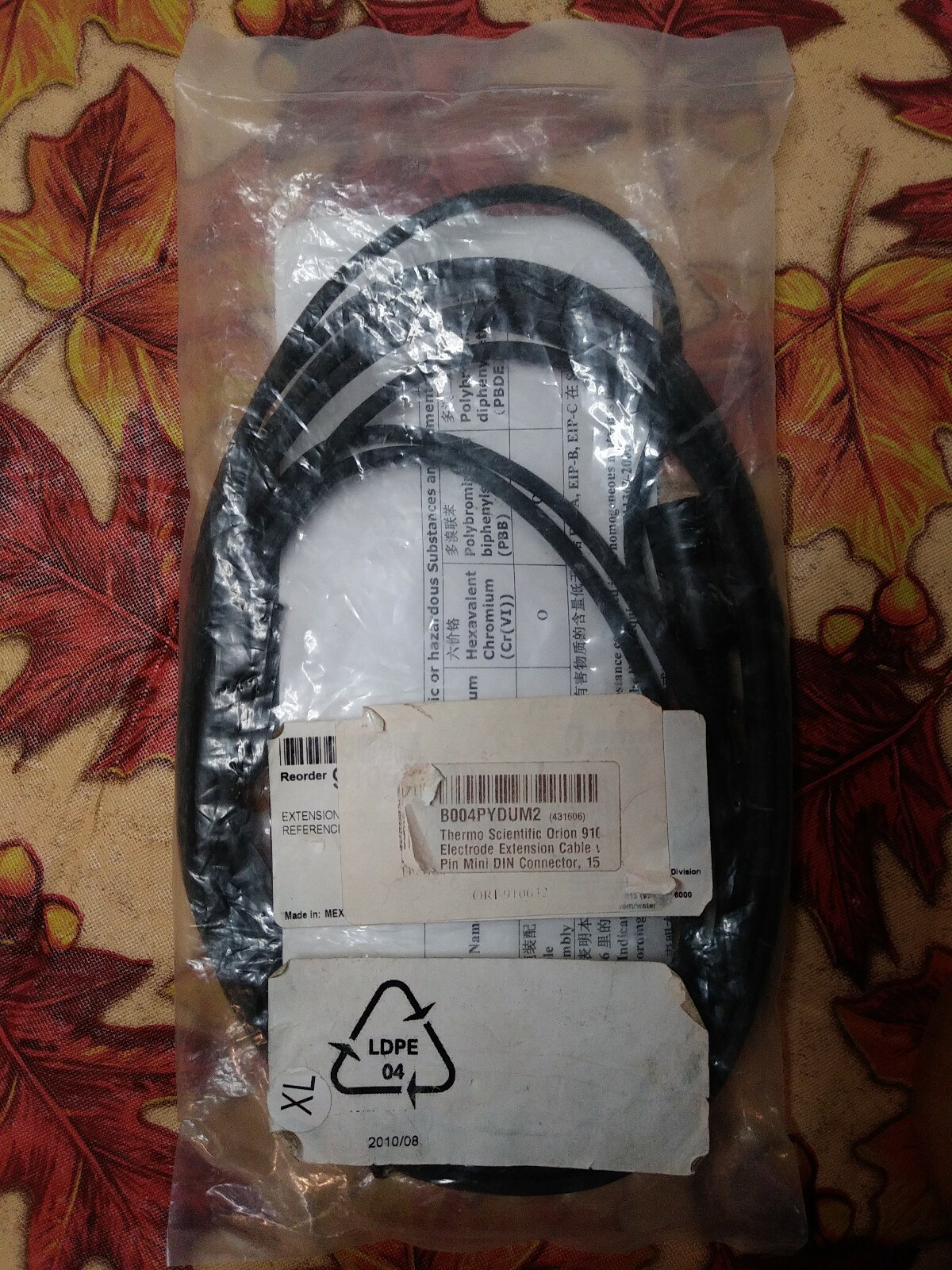 Thermo Scientific Orion 910032 Electrode Ext Cable W/8 Pin Mini Connector,15 NWT