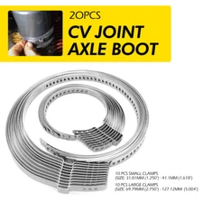 20 Pcs Universal Adjustable Axle CV Joint Boot Crimp Clamps Large + Small Kit EE