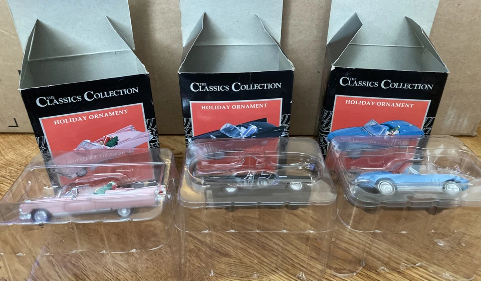 Enesco Cadillac, Thunderbird, Corvette caixa de enfeite de Natal coleção clássica - Imagem 2 de 4