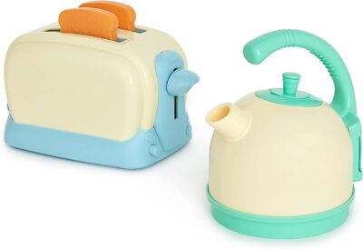 Casdon 48650 Frühstück realistischer Spielzeug Wasserkocher und Toaster Set für Kinder ab 3 Jahren