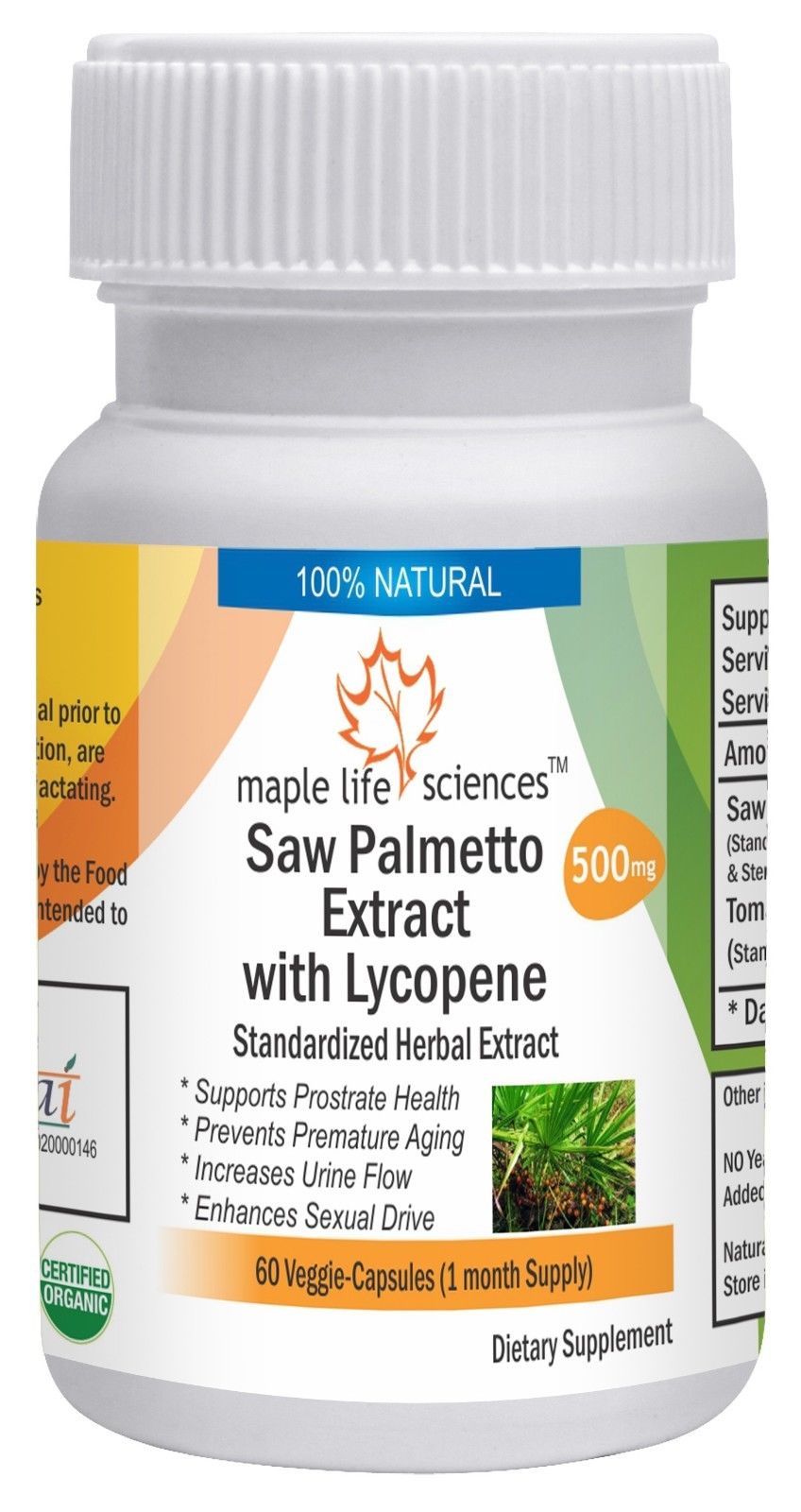 Saw Palmetto Extract + Lycopene For Hair Loss Prostate Health boost