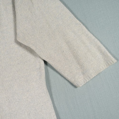 TSE T Shirt Top Womens Medium Grey Knitwear Short Sleeves Silk Cashmere V Neck - Picture 7 of 15