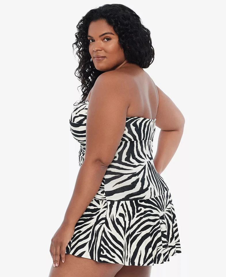 Traje de baño de una pieza con falda talla grande Lauren Ralph para mujer 18 W 18 W Foto 3 de 3