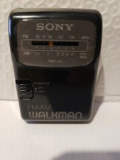 Sony SRF-39 FM/AM Portable Radio Walkman with Belt Clip Black Tested