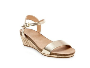 Lucky Brand Wedge Sandal Gold Leather NEW NWOB Lucky Brand Women's 11W 41 Keela Wedge Sandal 