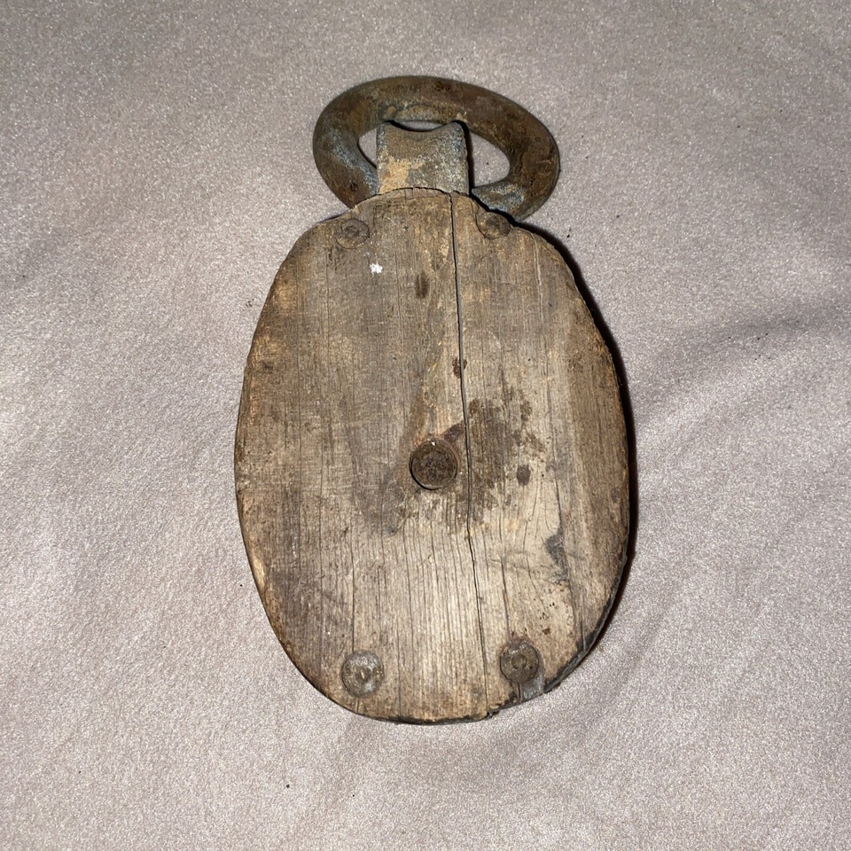 vintage wooden pulley eBay