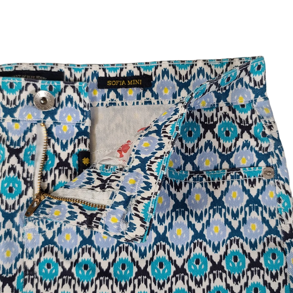 Minifalda Lucky Brand Niñas Talla 14 Sofía Multicolor Algodón Elastizado Azul Boho Foto 3 de 4