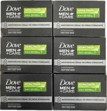 Lot 3 Packs Dove Men Care Body & Face Bar Soap Extra Fresh 4oz Each 6 bars Total