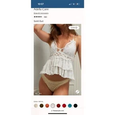 NWT Free People Adella White Cami "White" Multiple Sizes