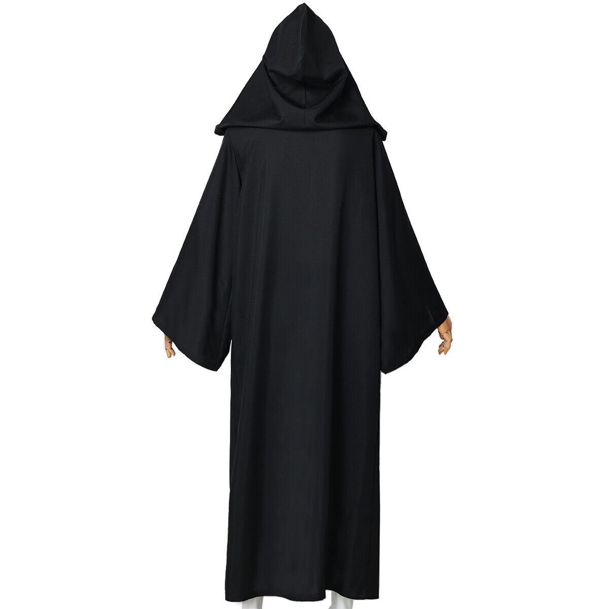 Men Black Long Cloak Hooded Robe Knight Medieval Halloween Cosplay Hood  Cloak