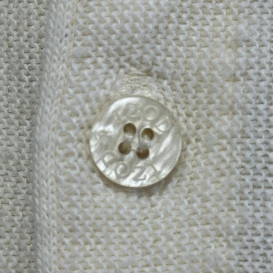 Cárdigan Suéter Vintage IZOD Para Hombre Acrílico Crema EE. UU. Talla XL (Ver Medidas) Foto 4 de 4