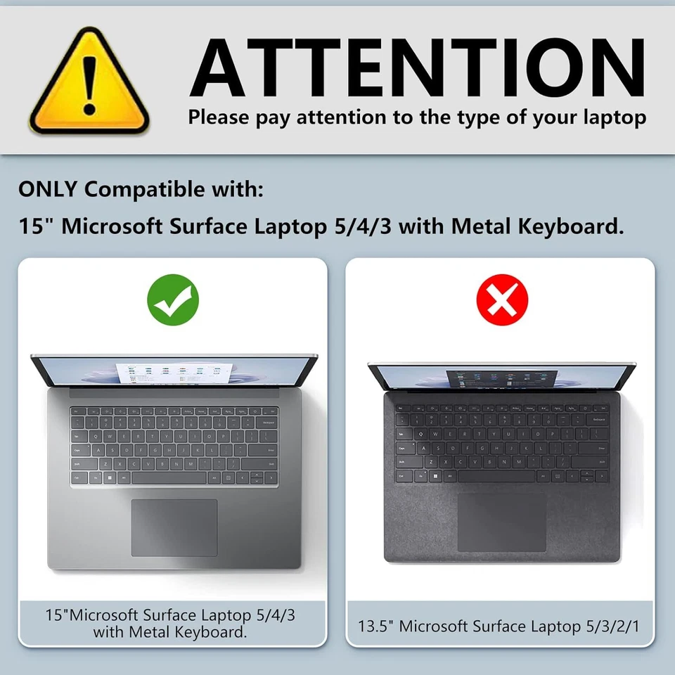 Case For 15 Inch Microsoft Surface Laptop 5 4 3 1872 Snap On Hard Shell Cover - Image 2 of 4