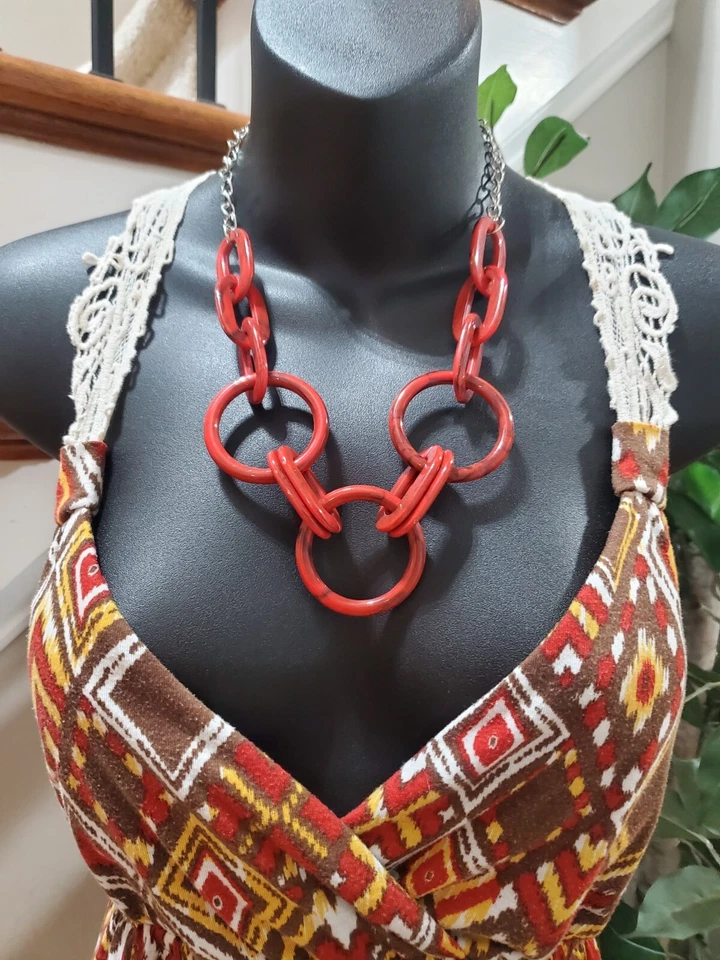 No Boundaries Women's Brown Polyester V-Neck Sleeveless Long Maxi Dress Size L/G - Image 2 of 4