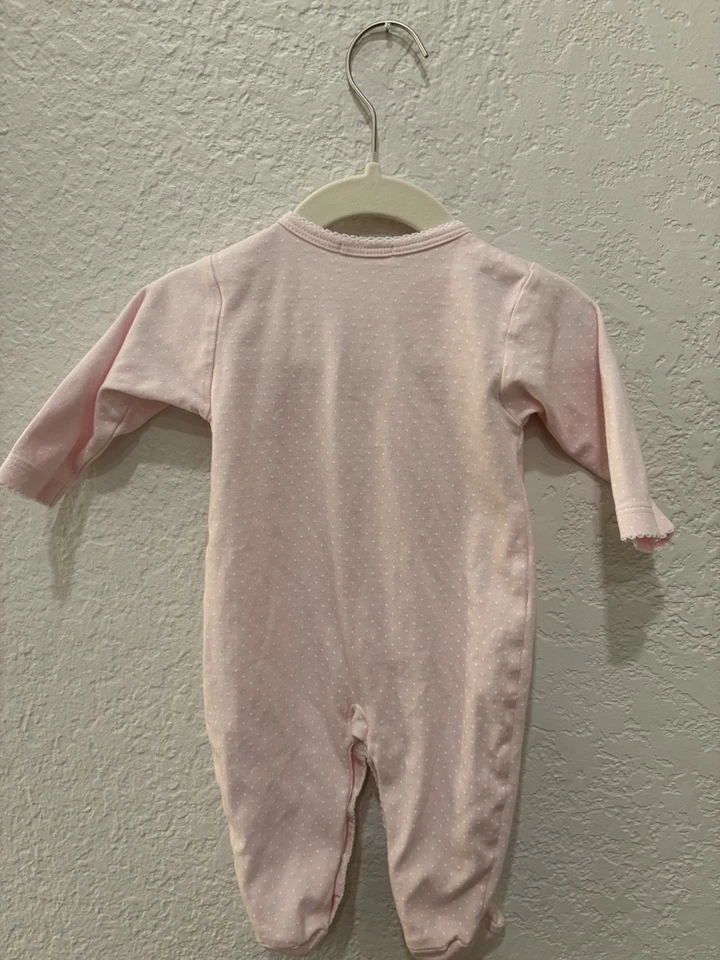 Новый без ценников розовый/белый Kissy Kissy точек печати Footie размер 6-9 месяцев - Изображение 3 из 3