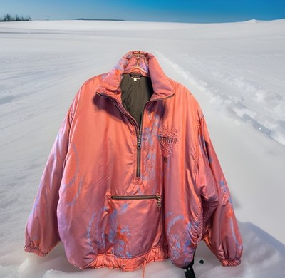 Vintage MDC Ski Winter Jacket Pink Satin Half Zip Pullover 40 NWT Unisex Retro