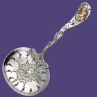 Rare Sterling Silver & 14K Gold Shiebler Etruscan Medallion Bon Bon Spoon