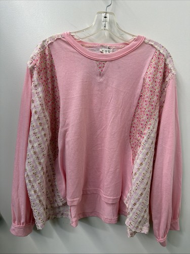 POL Pink Floral Patchwork Top Small Size