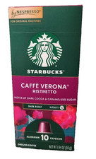 10 Starbucks Caffe Verona Ristrettto By Nespresso. Original Machines. New.