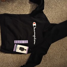 Champion Boys Hoodie Sweatshirt X-Small 5/6 - Black