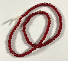 2mm Czech Pressed Glass Trans Ruby Red Round Beads, approx. 100beads/strand