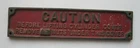 Vintage ENGINE 'CAUTION' Cast Iron Metal Sign