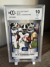 B.J. Cunningham RC 2012 Leaf Draft BLUE Rookie #4 BCCG 10 Mint or Better MSU 
