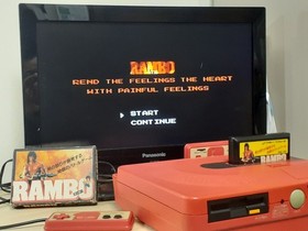 Famicom Rambo Comes with box, operation confirmed, terminals cleaned
