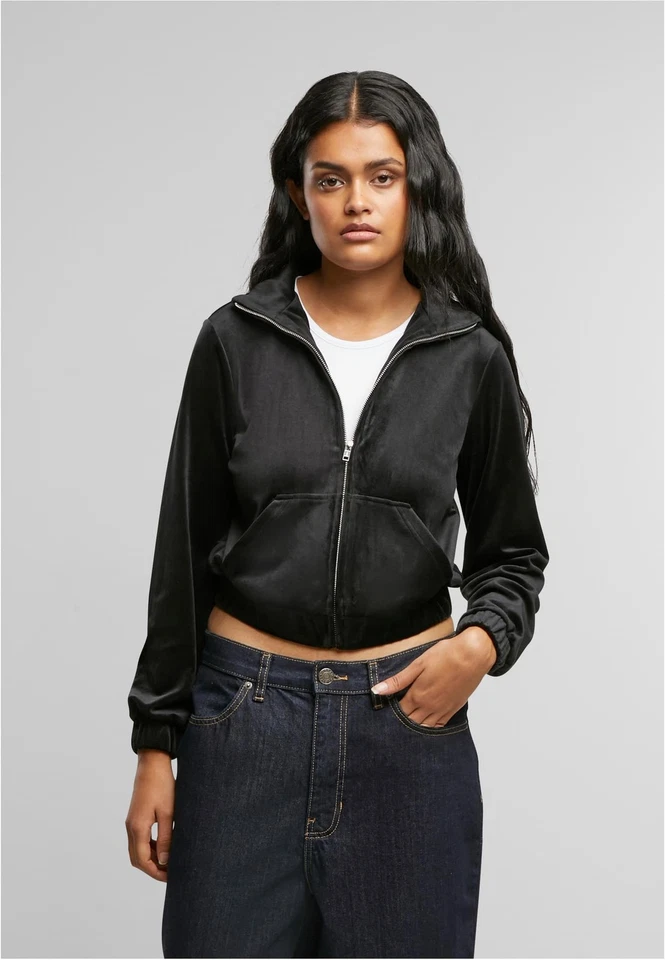Ladies Short Velvet Track Jacket Trainingsjacke Damen | Urban Classics | TB7113 - Bild 1 von 1