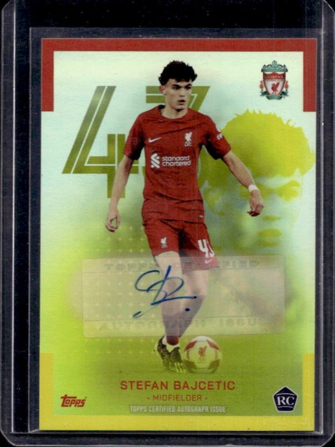 2022 Topps Liverpool Lineage Stefan Bajcetic LFC Icons Auto RC Green #/50