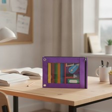 Oxford Fabric 3 Ring Binder Pencil Case with Smooth Zipper - Multiple Colors