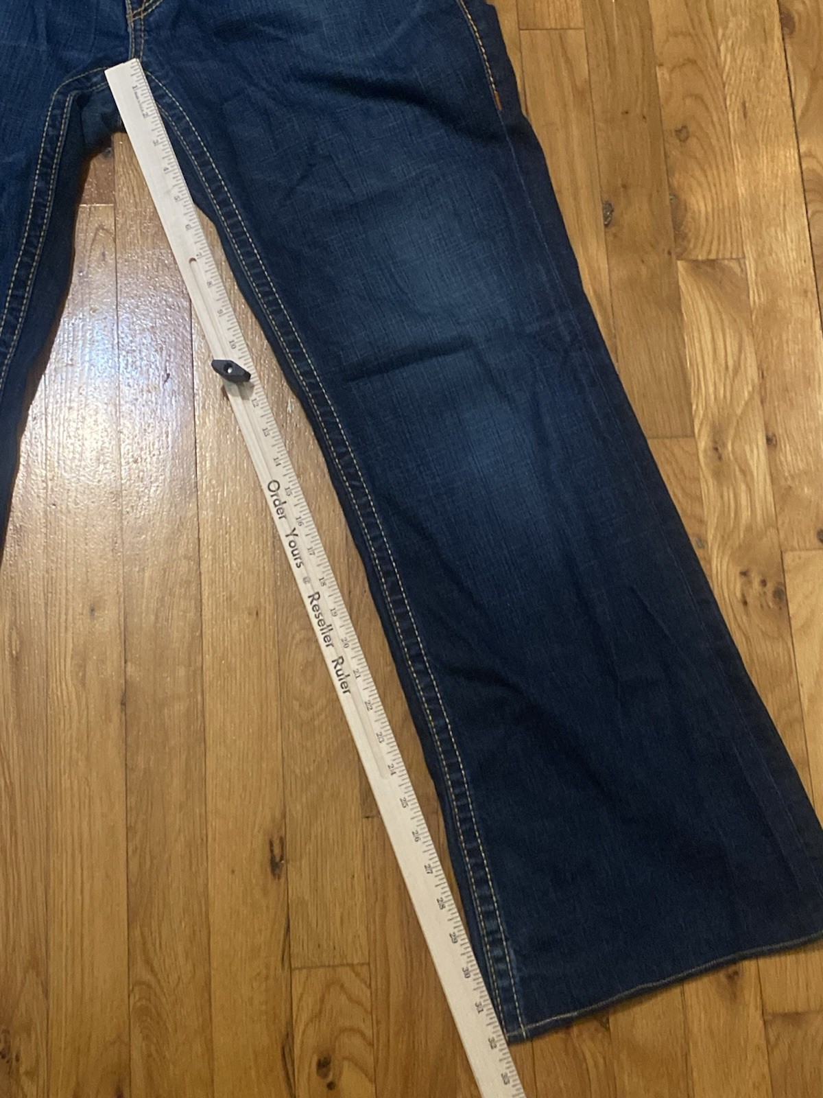 TRUE RELIGION Billy Big T Bootcut Jeans Blue Mens 36x32 Y2K Flap Pocket USA Made thumbnail 4