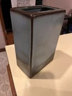 Frankoma Prairie Blue Cobalt Rectangle Pillow Vase #63 Vintage Oklahoma 7.5”
