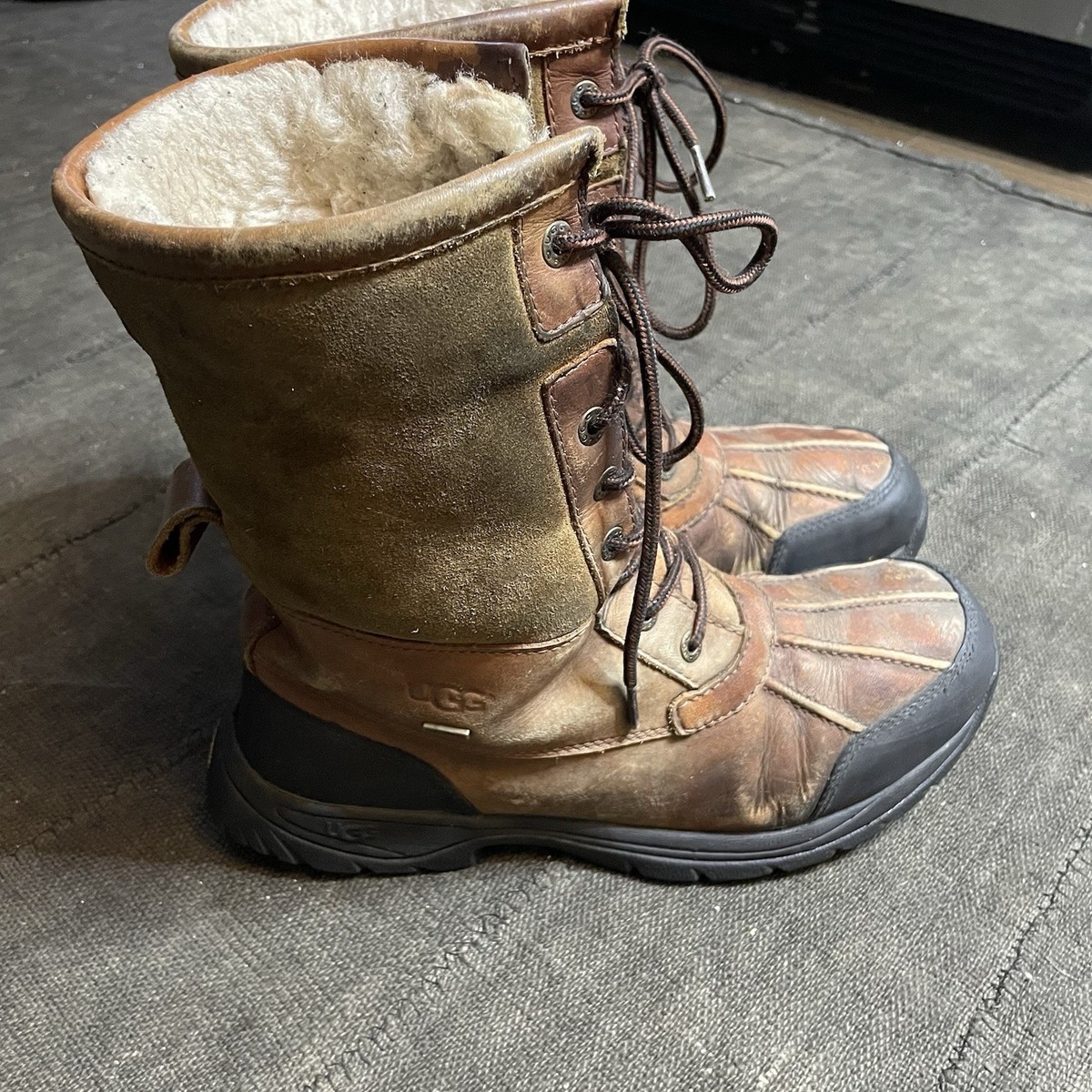 UGG Butte Waterproof Heavy Duty Brown Plaid Leather Lace-Up Rain & Snow Boots Ugg UGG Men main image 2