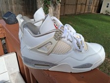 MENS NIKE AIR JORDAN 4 RETRO WHITE OREO LEATHER SNEAKER SHOES SZ 8 CT8527-100
